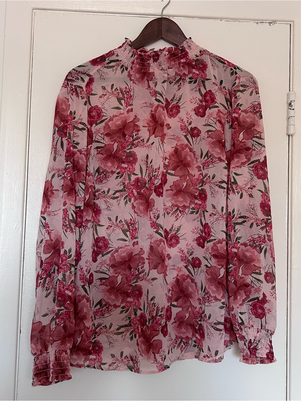 NWT Torrid Chiffon Smocked Mock Neck Blouse Size 0XL